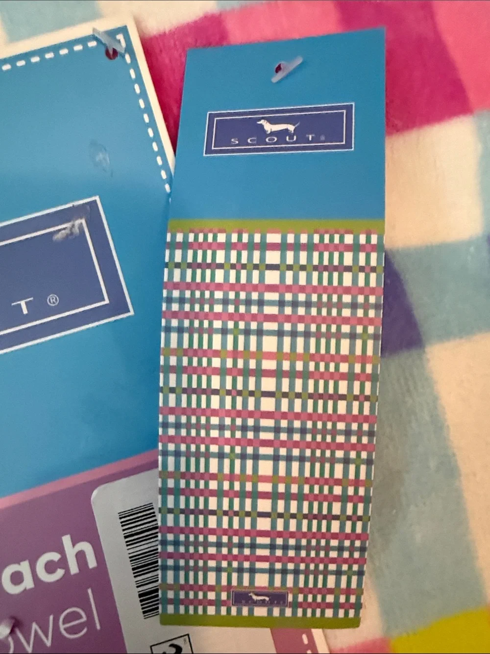 Scout Pastel Plaid Beach Towel in Pink, Blue, Yellow, Mint & Lavender